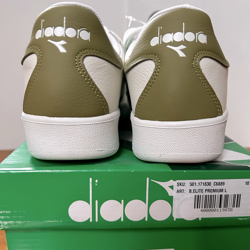 Diadora white and green sneakers